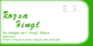 rozsa hingl business card